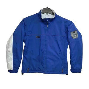 Columbia Size L Full Zip Winter Jacket Adjustable Mesh Pocket Sleeve Colorblock